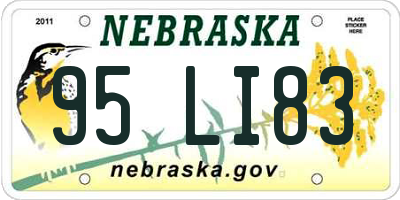 NE license plate 95LI83