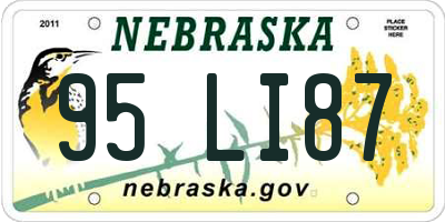 NE license plate 95LI87