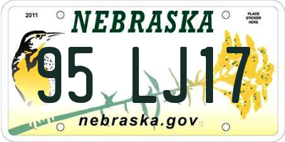 NE license plate 95LJ17