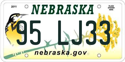 NE license plate 95LJ33