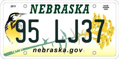 NE license plate 95LJ37
