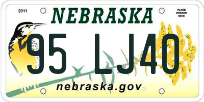 NE license plate 95LJ40