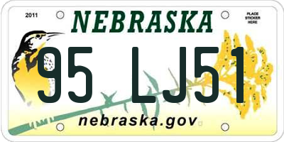 NE license plate 95LJ51