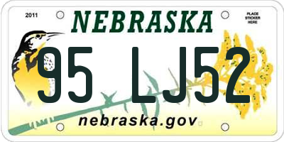 NE license plate 95LJ52
