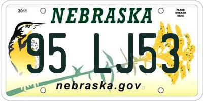 NE license plate 95LJ53