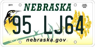 NE license plate 95LJ64