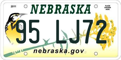 NE license plate 95LJ72