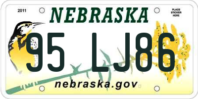NE license plate 95LJ86