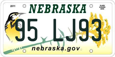 NE license plate 95LJ93