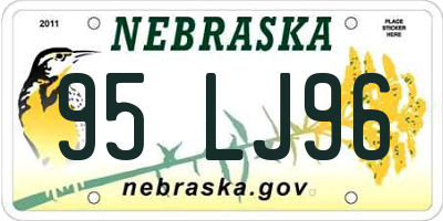 NE license plate 95LJ96