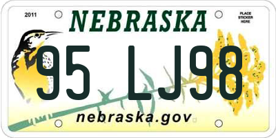 NE license plate 95LJ98