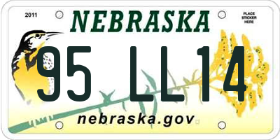 NE license plate 95LL14