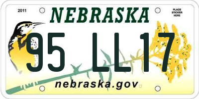 NE license plate 95LL17