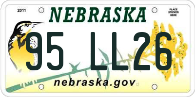 NE license plate 95LL26