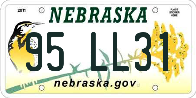 NE license plate 95LL31