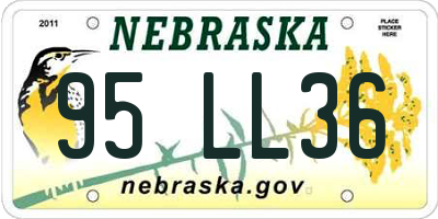 NE license plate 95LL36