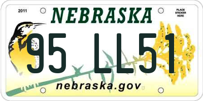 NE license plate 95LL51