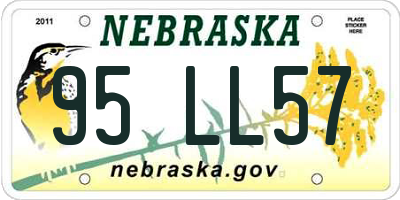 NE license plate 95LL57