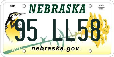 NE license plate 95LL58