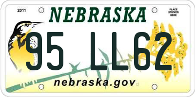 NE license plate 95LL62