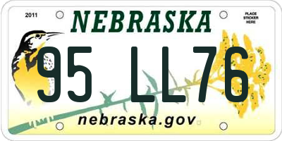NE license plate 95LL76
