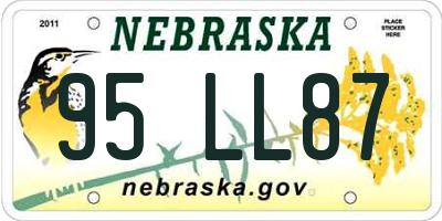 NE license plate 95LL87