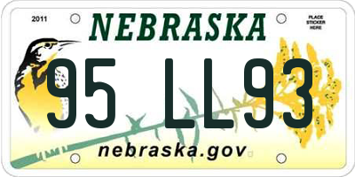 NE license plate 95LL93