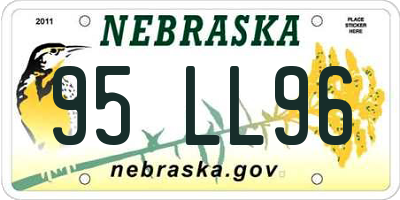 NE license plate 95LL96