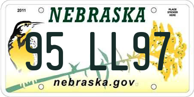 NE license plate 95LL97