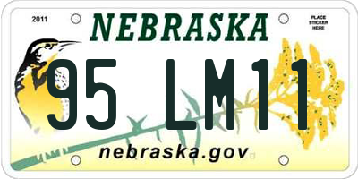 NE license plate 95LM11