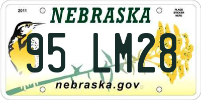 NE license plate 95LM28