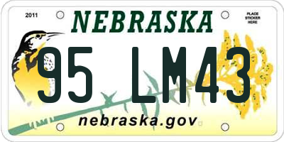 NE license plate 95LM43