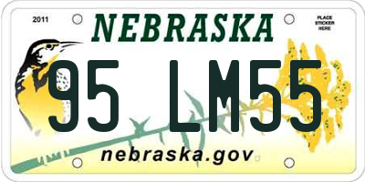NE license plate 95LM55
