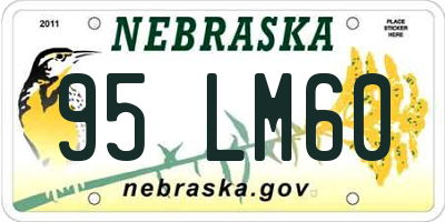 NE license plate 95LM60