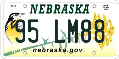 NE license plate 95LM88