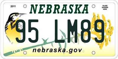 NE license plate 95LM89