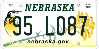 NE license plate 95LO87