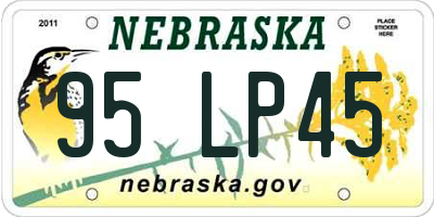 NE license plate 95LP45
