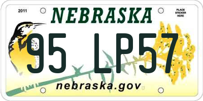 NE license plate 95LP57