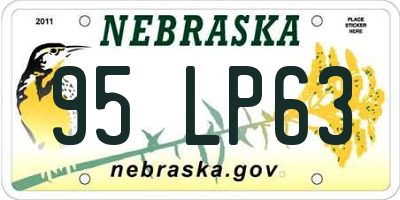NE license plate 95LP63