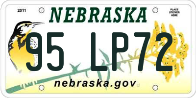 NE license plate 95LP72