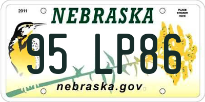 NE license plate 95LP86