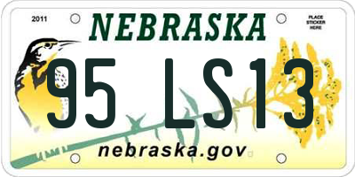 NE license plate 95LS13