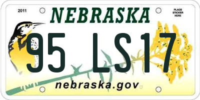 NE license plate 95LS17