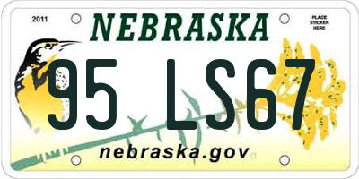 NE license plate 95LS67
