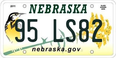 NE license plate 95LS82