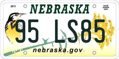 NE license plate 95LS85