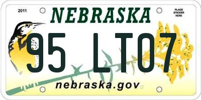 NE license plate 95LT07