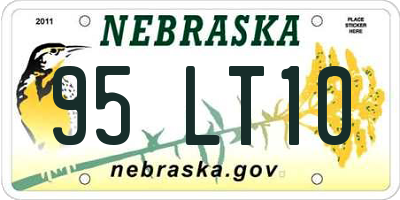 NE license plate 95LT10