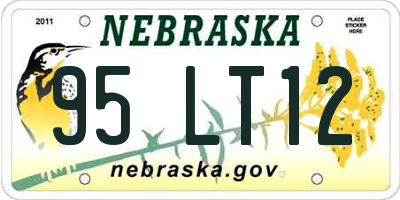 NE license plate 95LT12